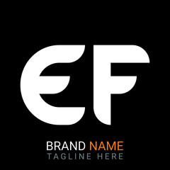 Ef Letter Logo design. black background.