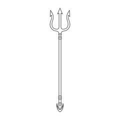 Trident Outline Icon Illustration on Isolated White Background © Khairuman