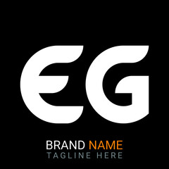 Eg Letter Logo design. black background.
