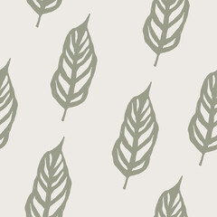 Fototapeta na wymiar Seamless hand drawn leaves pattern