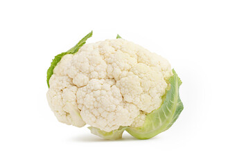 white cauliflower on a white isolated background