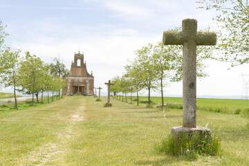 Calvary. Row of crosses marking the way to a hermitage.