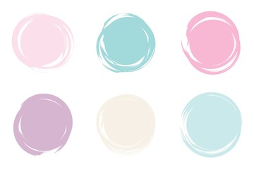 Circle brush stroke, hand drawn paint frame for design logo, banner, card
