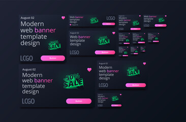 Web banner templates in different sizes.