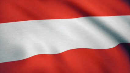 Close up of wavy flag of Austria. Flag of Australia background