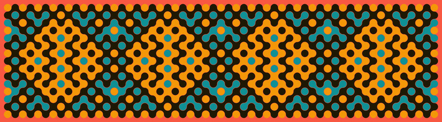 Multicolor truchet tiling connections illustration