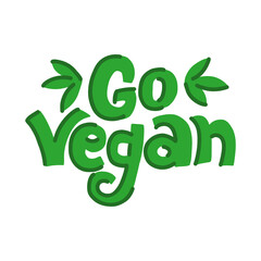 Go vegan. Hand drawn lettering