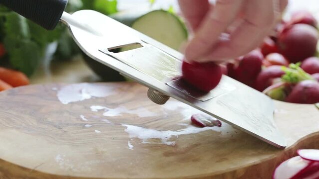 Slicing Fresh Radishes