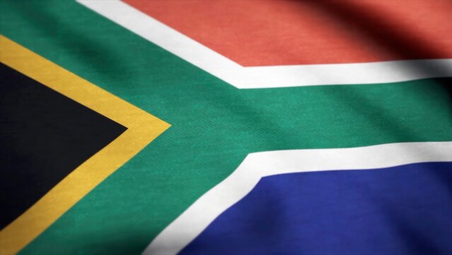 Flag of South Africa gently waving in the wind. South Africa Country flag animation stock footage