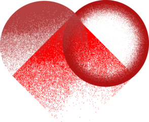 Glitch distorted heart shape . Minimal art design . Noise destroyed circle logo . Trendy defect error shapes . Glitched frame .Broken effect . Grunge texture . Distress effect .vector