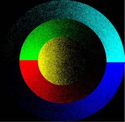 Distress basic geometric shape design . Noise dispersion circle logo . Spray effect .Grunge,...