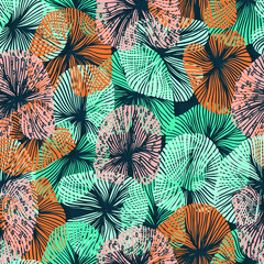 tropical exotic botanical vector seamless pattern palm branches beach vacation
