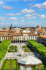 Famous central square of the monumental city of Alcala de Henares, cradle of Cervantes.