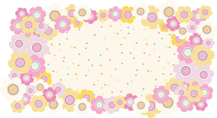 Oval frame with pink flowers