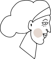 Greek Woman Head Line 1 Illustration
