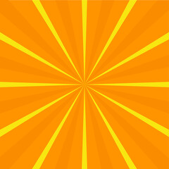 Background with yellow rays. Sunlight concept. Background for advertising. Flat vector illustration isolated on white background.