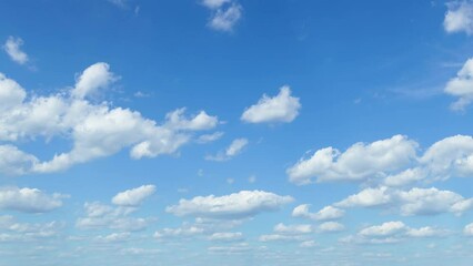 timelapse of beautiful blue sky with clouds on bright sunny day for abstract background