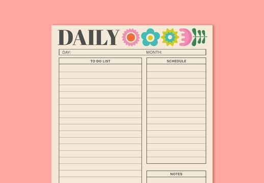 Floral Personal Planner Layout