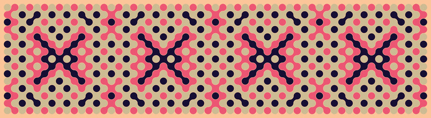 Multicolor truchet tiling connections illustration