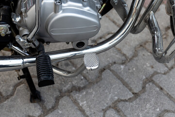 Black motorcycle pedal and clutch