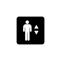 Elevator lift vector icon. Elevator sign entrance building office, lift level