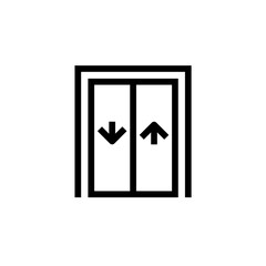 Elevator lift vector icon. Elevator sign entrance building office, lift level