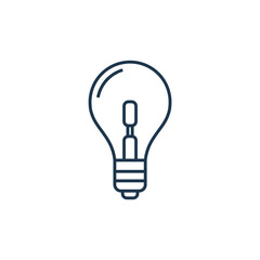 LED bulb line icon. Light flashlight led vector economic energy idea logo