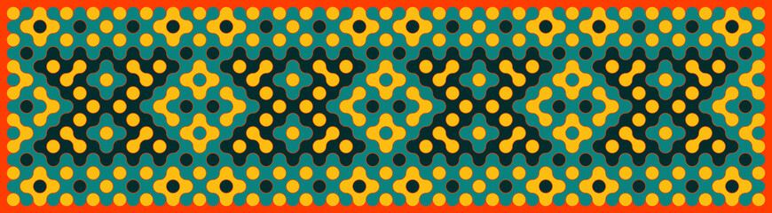 Multicolor truchet tiling connections illustration