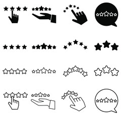 Obraz premium Rating icon vector set. Star illustration sign collection. ranking symbol. assessment logo.