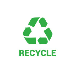 Vector waste logo sign. Arrow reuse earth recycle symbol reuse concept icon