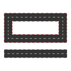 Rally line track road border karting. Race lane formula marking circuit