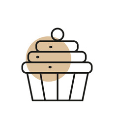 Muffin icon, vector illustration. Flat design style. illustration isolated on white background design symbols