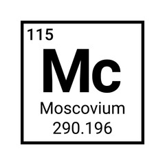 Moscovium periodic table element icon vector illustration