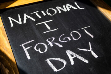 National I forgot Day on Chalkboard
