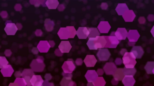 Motion graphics. purple and red abstract defocused background, hexagon shape bokeh pattern