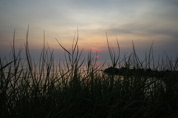 sunset over the river