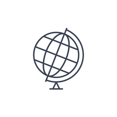 World globe line icon. Vector Earth global planet line icon. Travel internet globe
