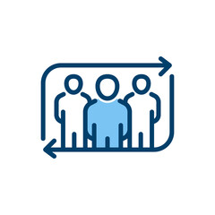 Update team filled line icon. linear style sign for mobile concept and web design. Outline vector icon. Symbol, logo illustration. Vector graphic