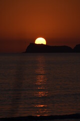 Naklejka na ściany i meble Beautiful sunset from Arillas beach in Corfu,Greece