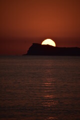 Naklejka na ściany i meble Beautiful sunset from Arillas beach in Corfu,Greece