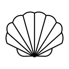 Shell vector icon logo illustration. Scallop shellfish pearl logo line icon sea shape symbol