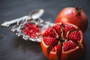 pomegranate on the table