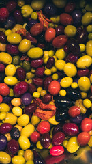 olives market stand rayon istanbul turkey background