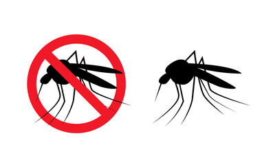 Repellent mosquito stop aim sign icon. Malaria pest insect anti mosquito warning symbol