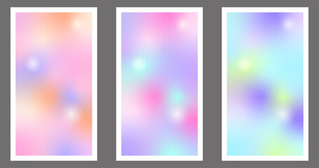 Fototapeta premium set of abstract blurred color gradient backgraund, Modern wallpaper design for social media, idol poster, banner, flyer.