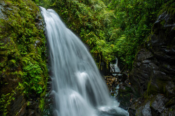 Waterfalls in the Costa Rican rainforest.