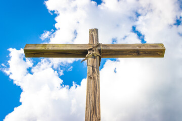 Wooden cross sky
