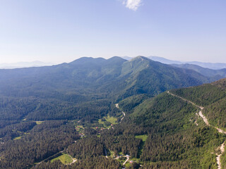 Fototapeta na wymiar Aerial view of Popovi Livadi Area at Pirin Mountain, Bulgaria