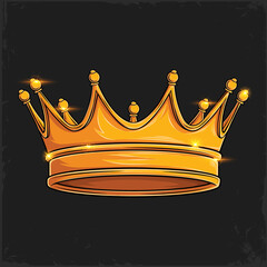 Hand drawn golden majestic crown, prince and princess royal crown, queen or king crowns
