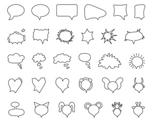 Set of speech clouds chat bubble icon. Vector illustration